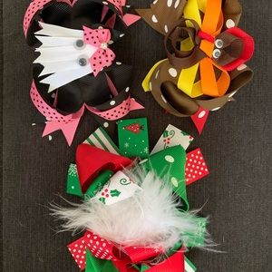 Holiday hair bow lot